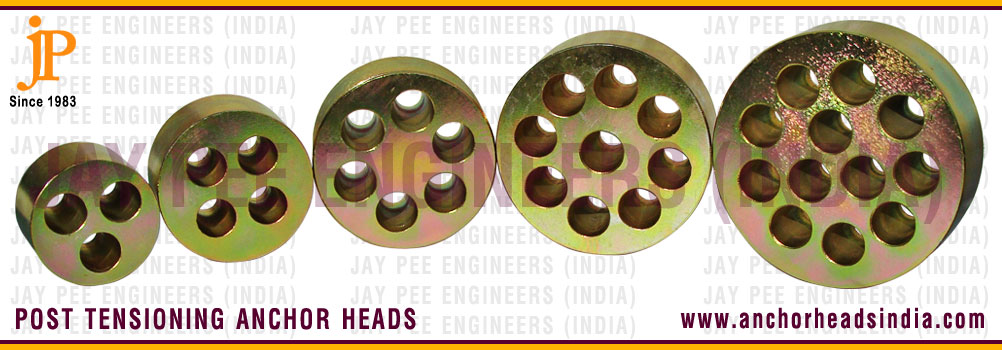 Post-tensioning anchor heads Anchor Plate Bearing Plate wedges and barrels post stressed grip systems