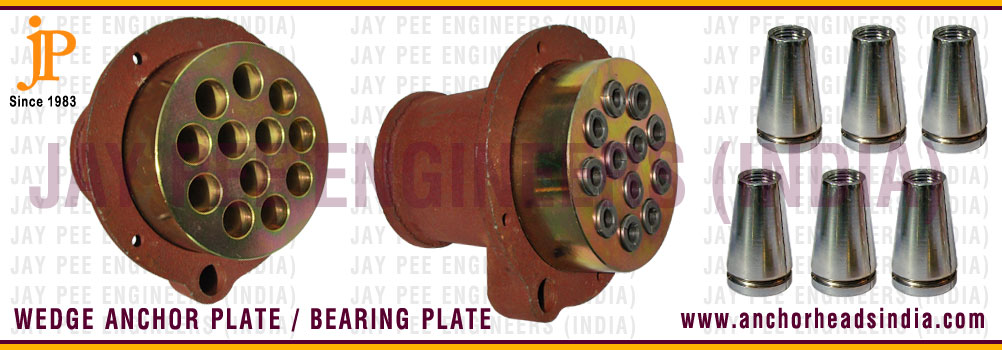 Post-tensioning anchor heads Anchor Plate Bearing Plate wedges and barrels post stressed grip systems